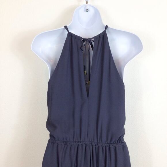 LULU'S Chiffon Halter Top Formal Gown Dusty Blue size XS - Picture 4 of 5